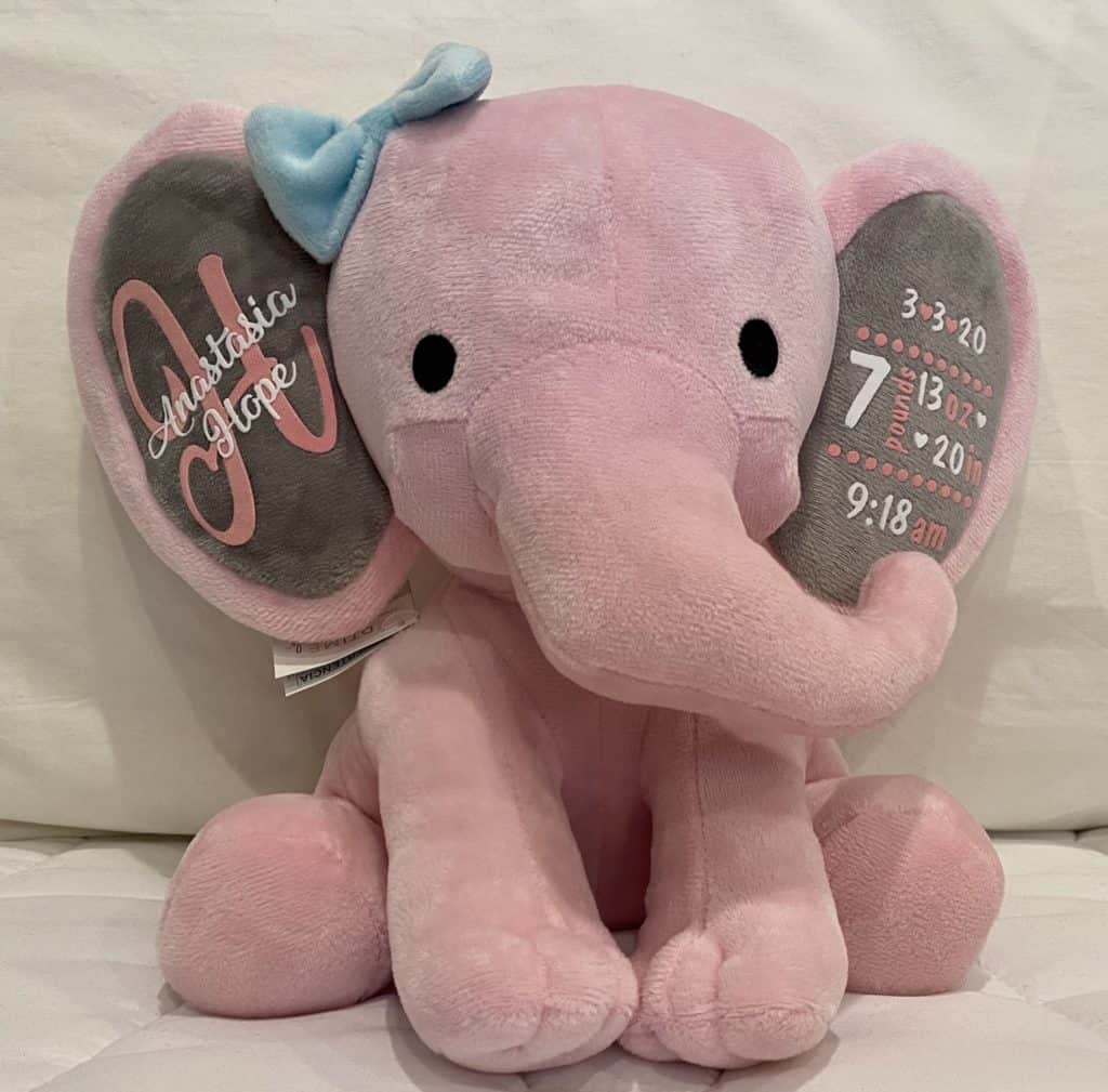 elephant personalised teddy