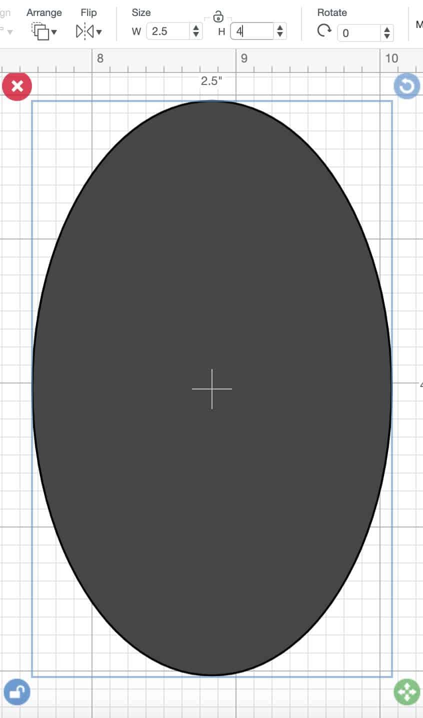 Oval template in Design space for HTV transfer