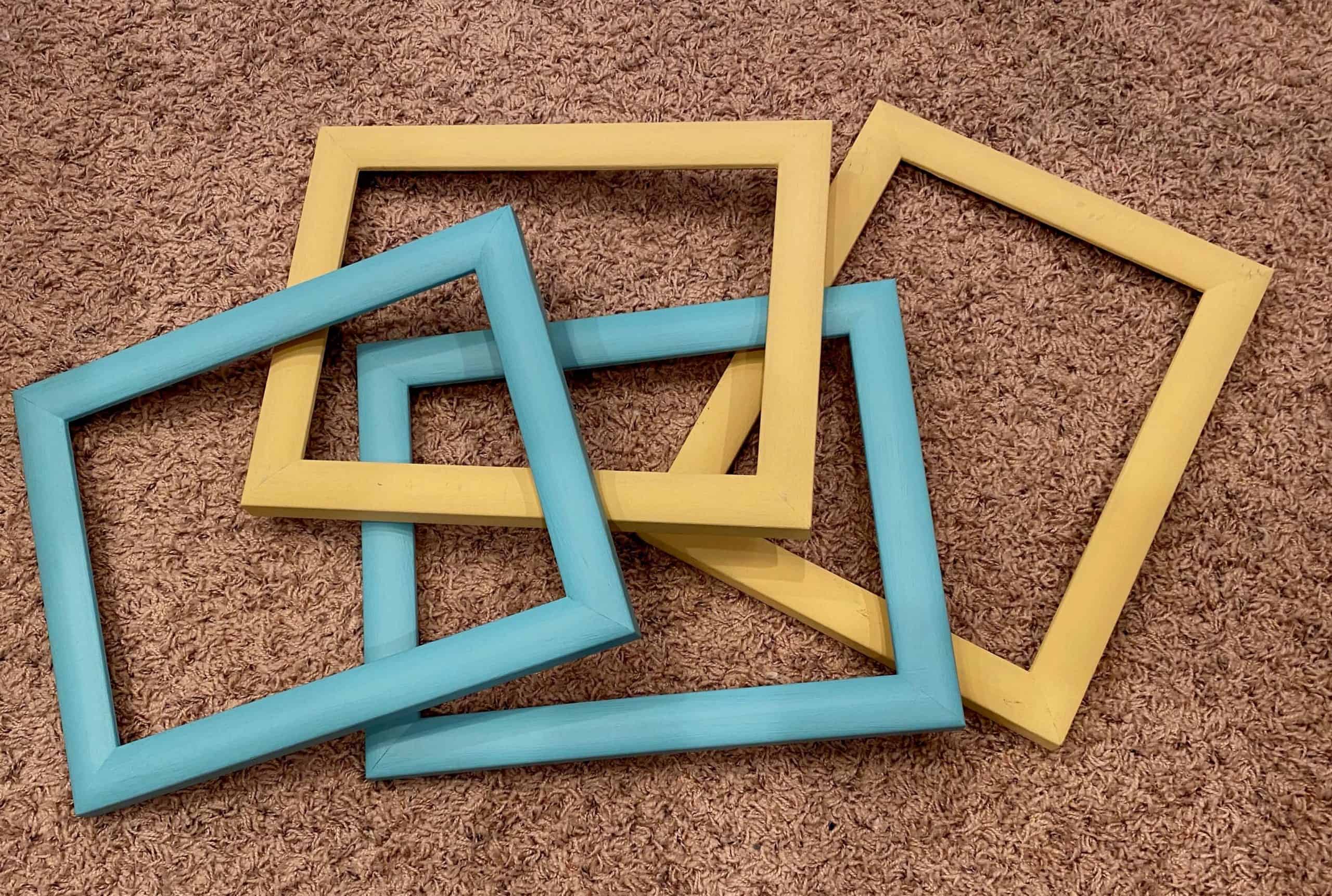 painting frames with Rethunk Junk Paint for Chicken Wire Memo Board