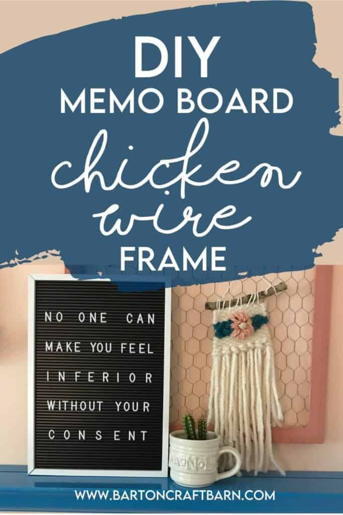 Chicken Wire Memo Board Pinterest image