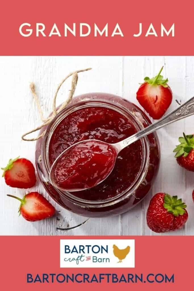 Grandma strawberry jam recipe pin