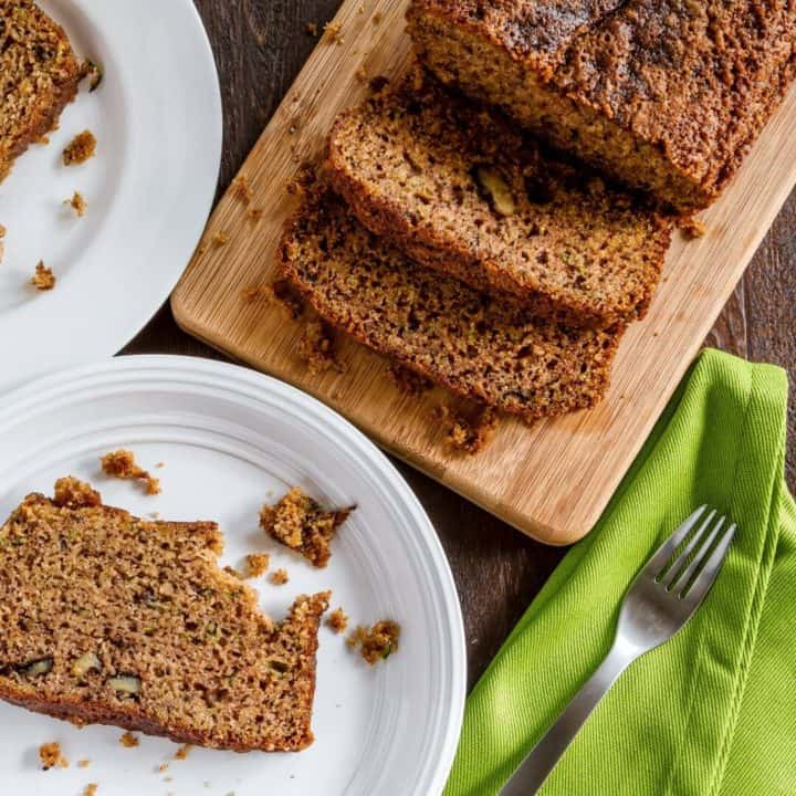 Zucchini Bread Sliced and Served