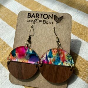 Wood & Acrylic Split Earrings